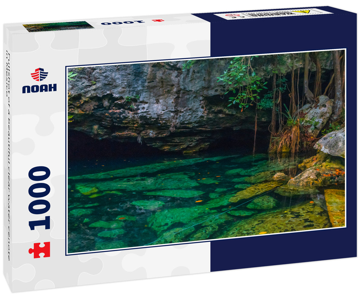 Fullshot of a beautiful clear water cenote in Mexico