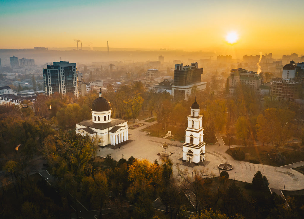 Sunrise in Chisinau Moldova Republic