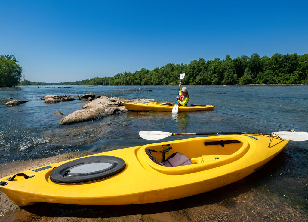 Kayaking on the Catawba River, Landsford Canal State Park, South Carolina