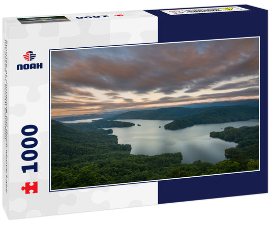 Sunrise at Jumping Off Rock above Lake Jocassee in South Carolina