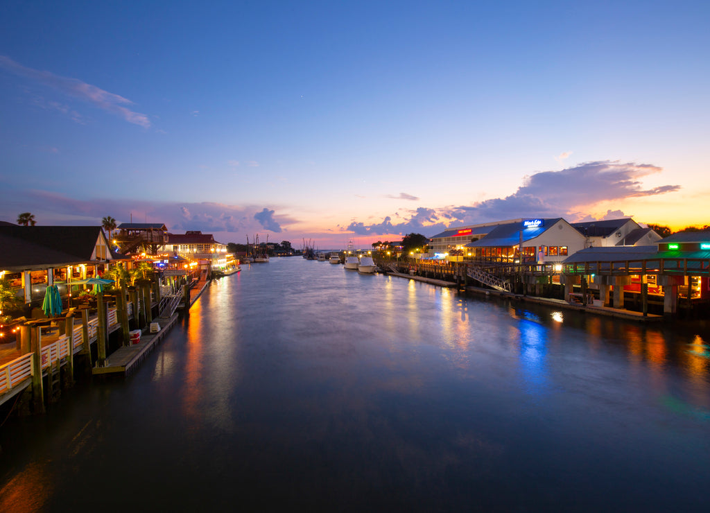 Shem Creek in Mount Pleasant South Carolina at Sunset
