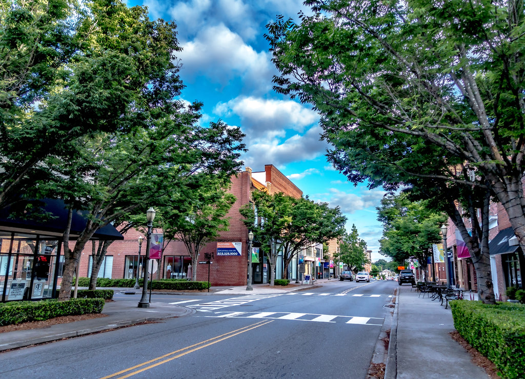 Rock Hill South Carolina downtown in the morning