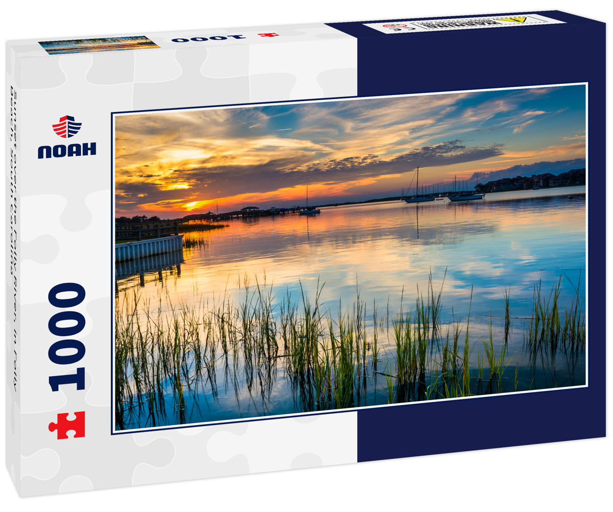 Sunset over the Folly River, in Folly Beach, South Carolina