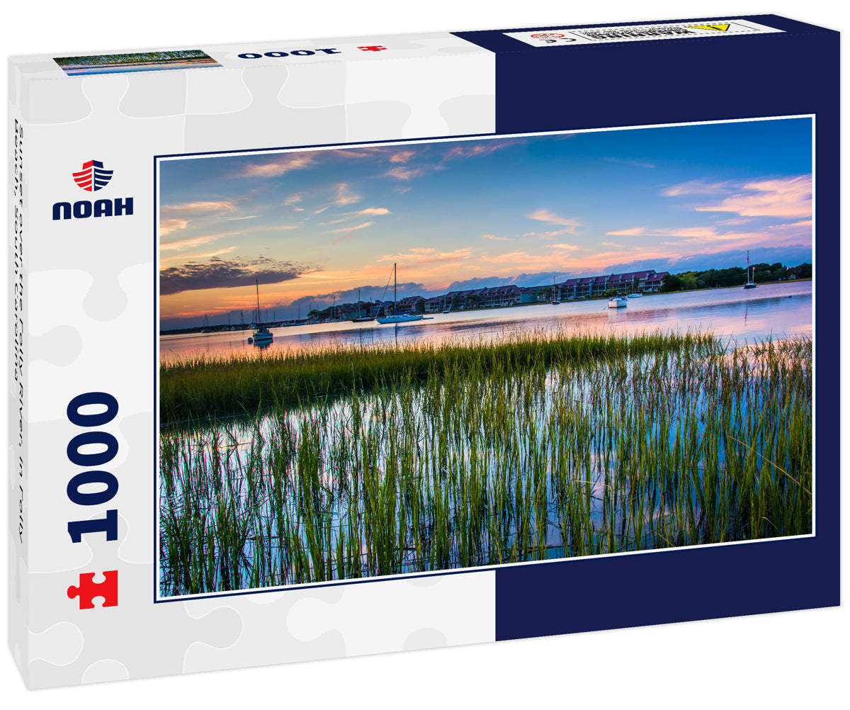 Sunset over the Folly River, in Folly Beach, South Carolina