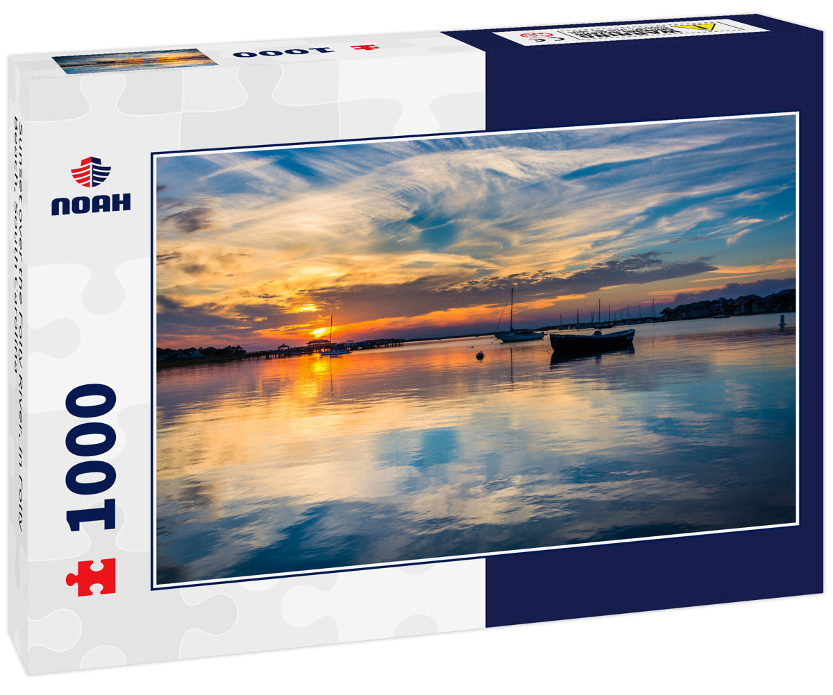 Sunset over the Folly River, in Folly Beach, South Carolina