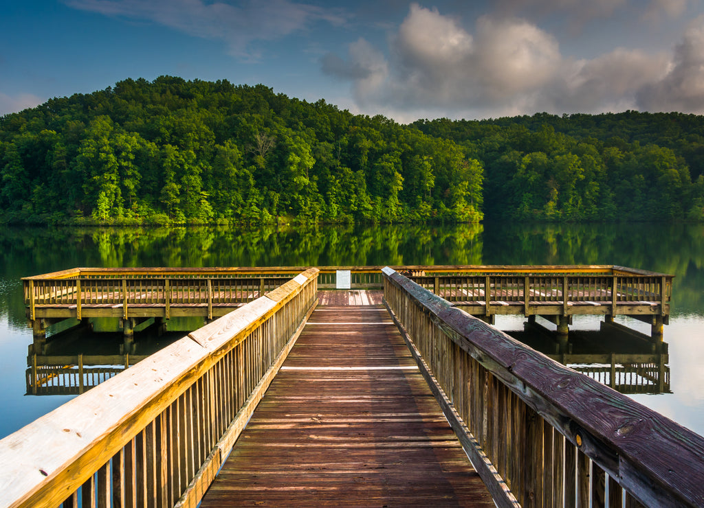 Small pier at Lake Oolenoy, Table Rock State Park, South Carolina