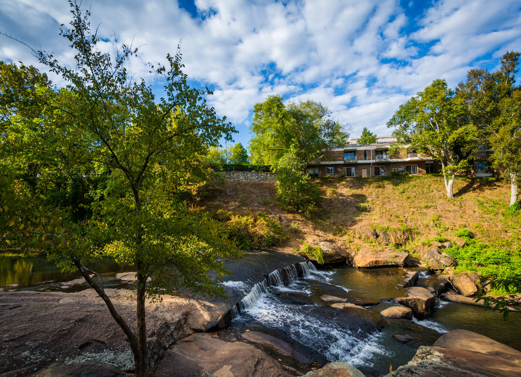 Waterfall at the Falls Park on the Reedy, in Greenville, South Carolina