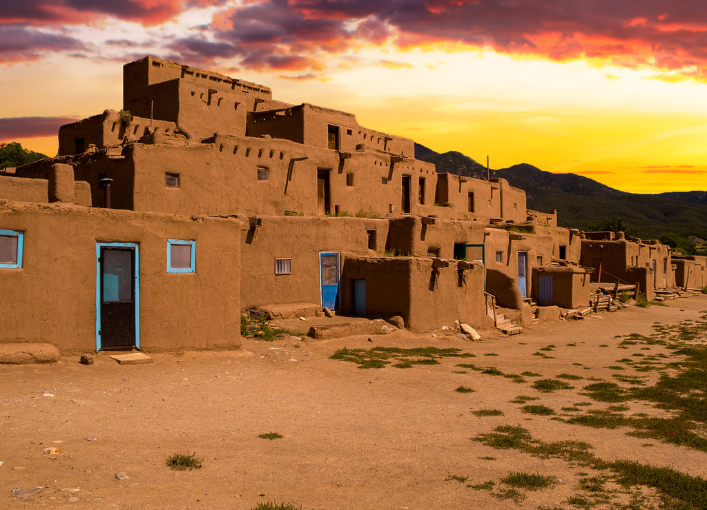 Adobe Houses in the Pueblo of Taos, New Mexico, USA