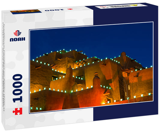 Traditional Farolitos on Adobe Walls at Christmas, Santa Fe, New Mexico,USA