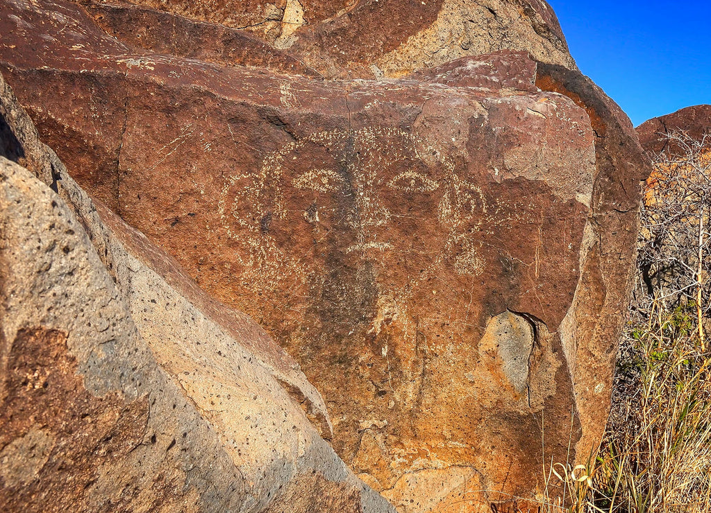 Face Petroglyph at Three Rivers Petroglyph site in New Mexico