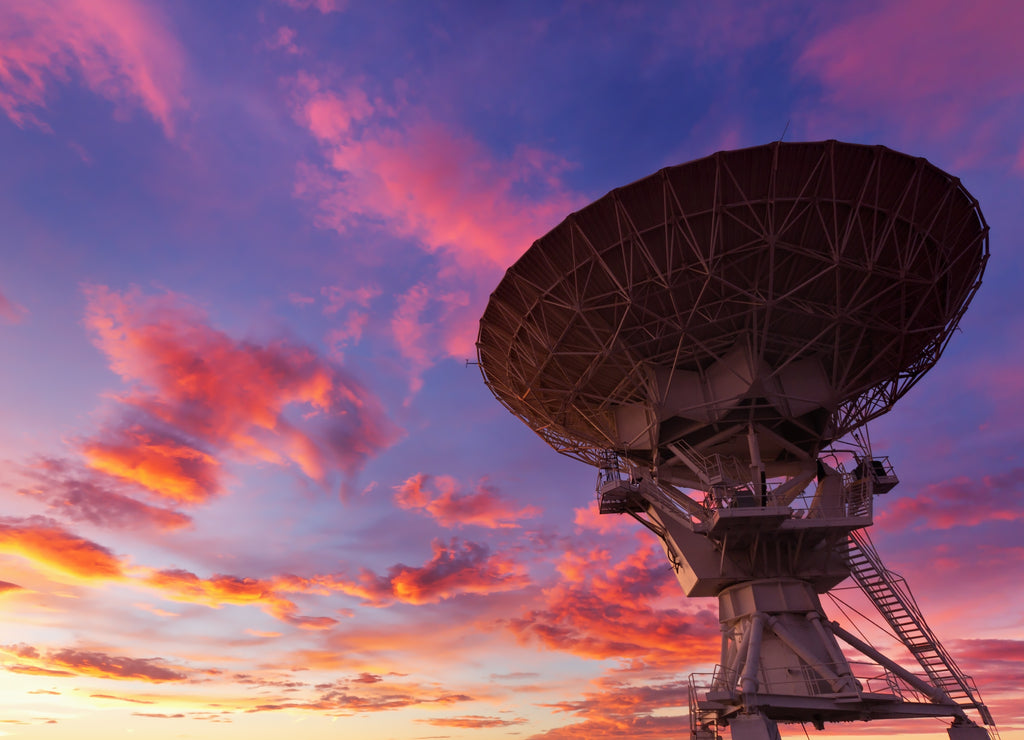 Radio Telescope at Sunset, New Mexico