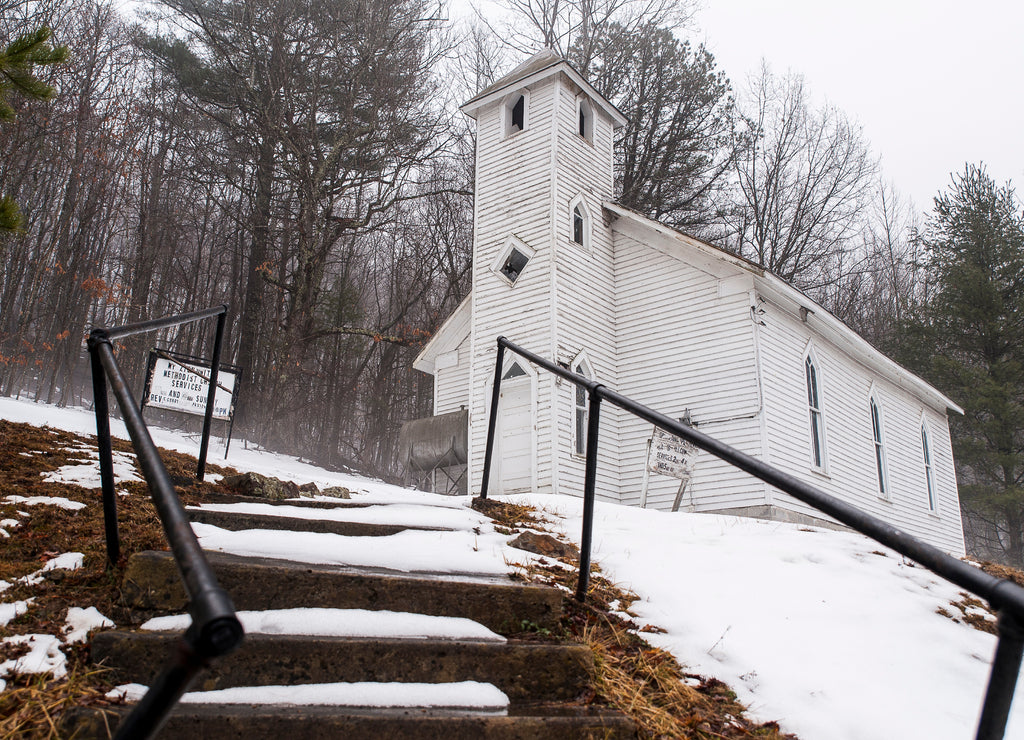 Snowy Evening - Abandoned Mt. Zion United Methodist Church - West Virginia