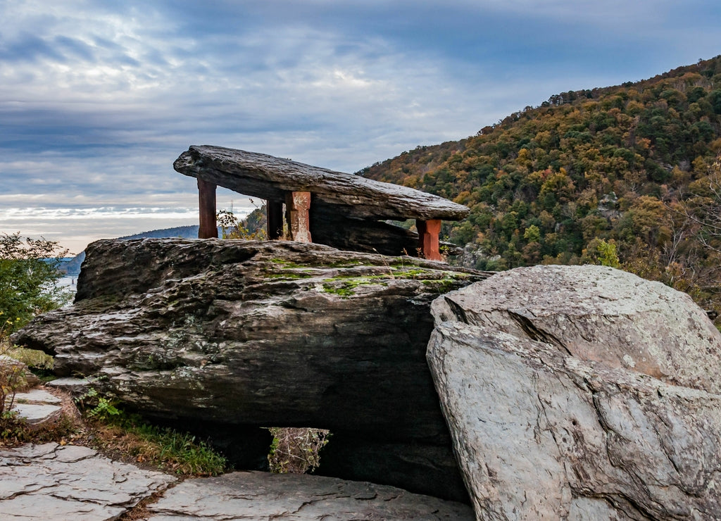 Jefferson Rock on a Cloudy Autumn Day, Harpers Ferry National Historic Park, West Virginia, USA