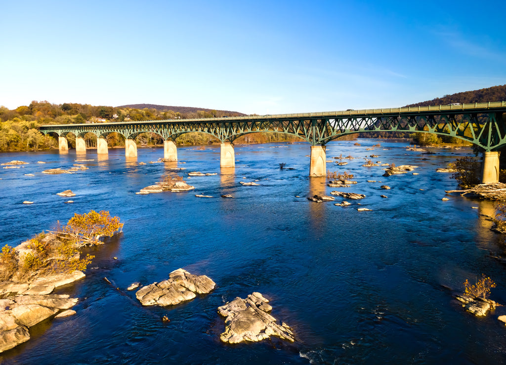 bridge over the Potomac River near Harpers Ferry in West Virginia, USA