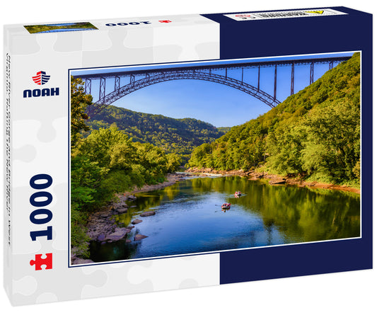 New River Gorge and Bridge in West Virginia. Rafting the New River