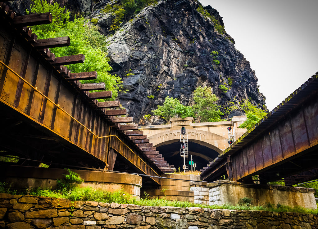 Train bridges and tunnel in Harper's Ferry, West Virginia