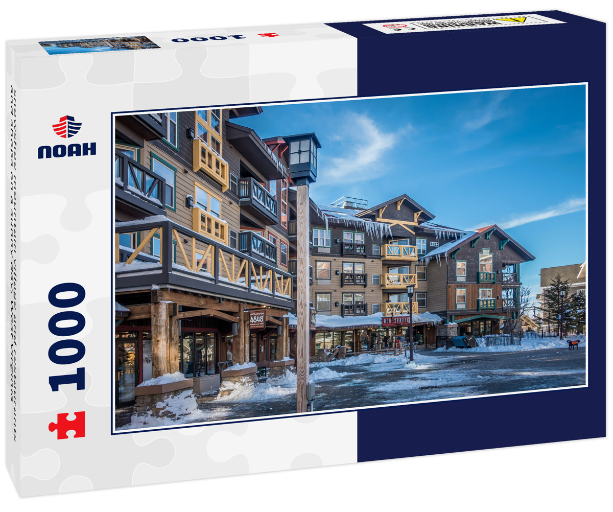 snowshoe mountain village and restaurants and shops on a sunny day, West Virginia