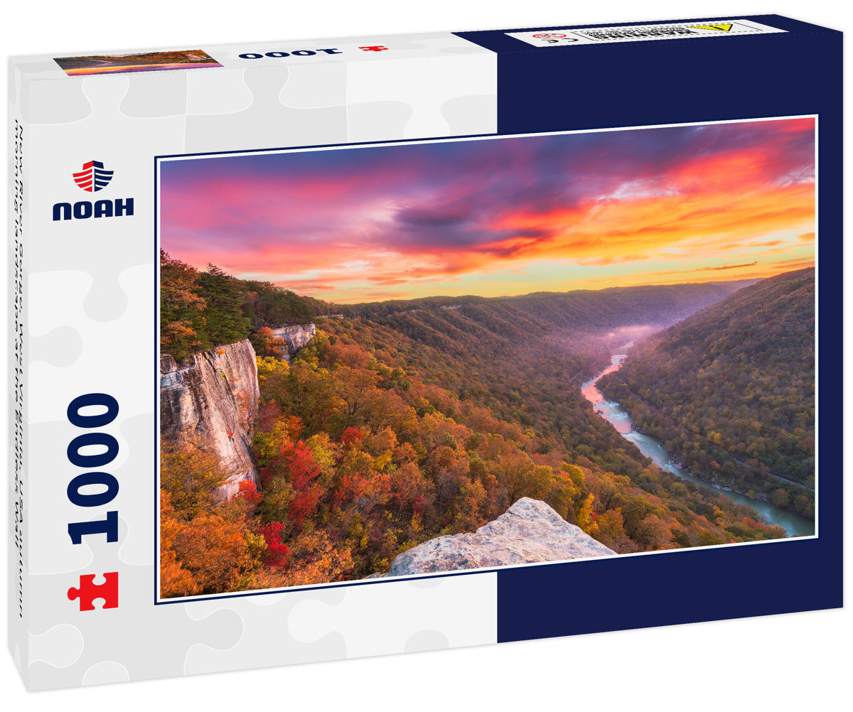 New River Gorge, West Virginia, USA autumn morning landscape at the Endless Wall