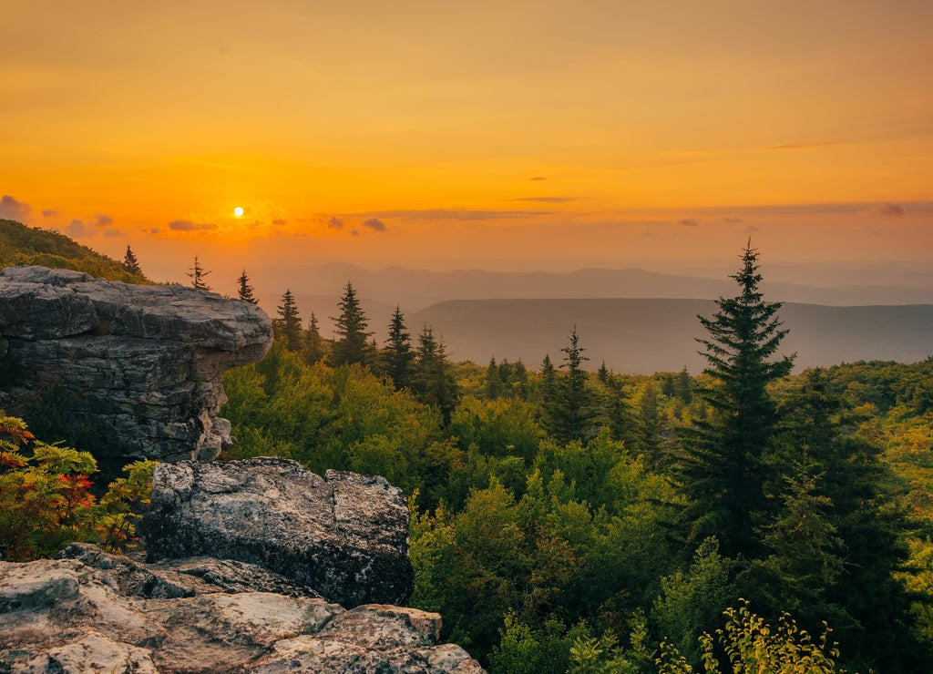 Sunrise at Bear Rocks Preserve, in Monongahela National Forest, West Virginia
