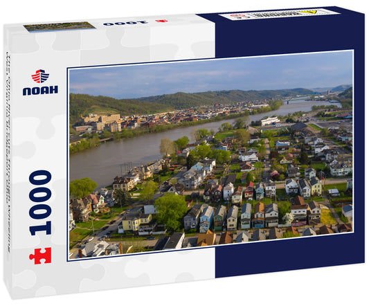 The Ohio River cuts Through Wheeling West Virginia Bridgeport Ohio