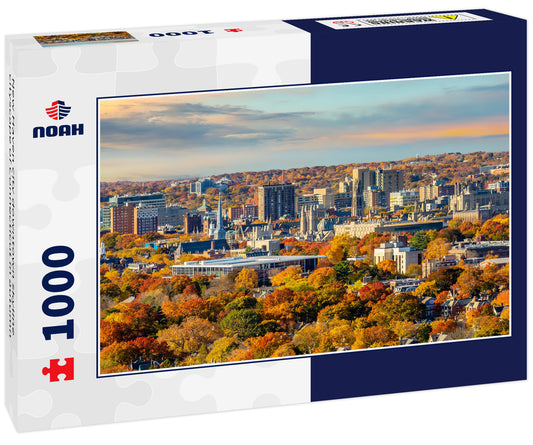 New Haven city downtown skyline cityscape of Connecticut in autumn