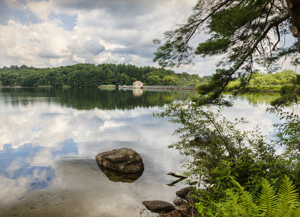 Clouds reflected in the Aspetuck Resevoir, Fairfield County, Connecticut