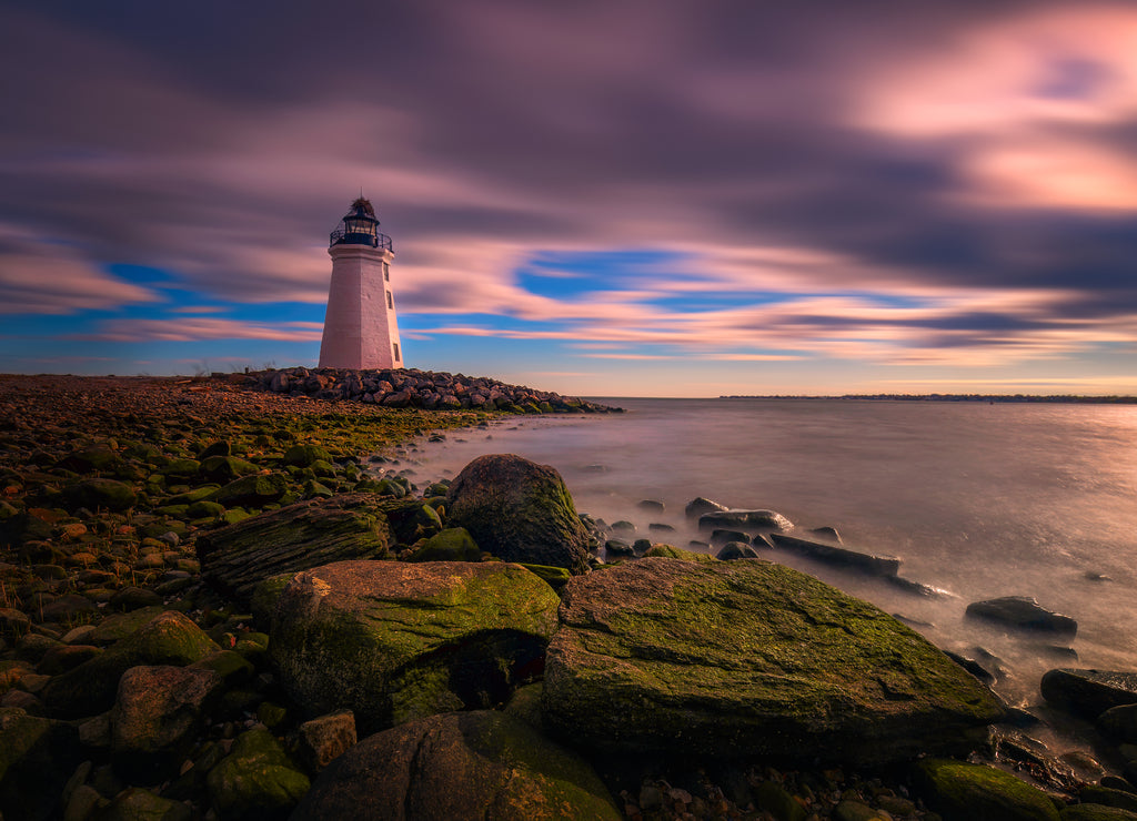 lighthouse at sunset, Connecticut