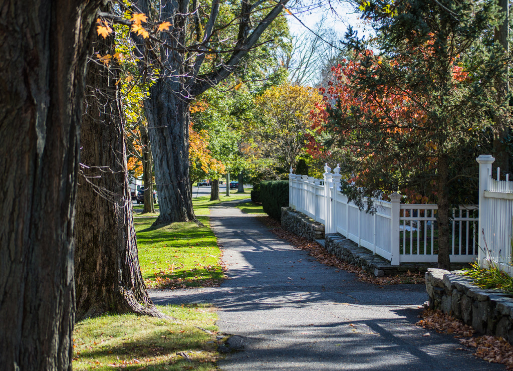 Walkway Through Historic Town, Connecticut