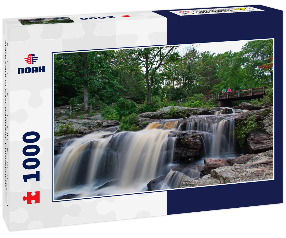 Scenic view of a waterfall in Devil's Hopyard State Park in East Haddam, Connecticut