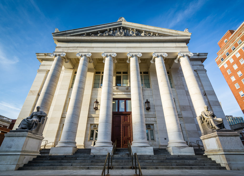 The exterior of the New Haven County Courthouse, Connecticut