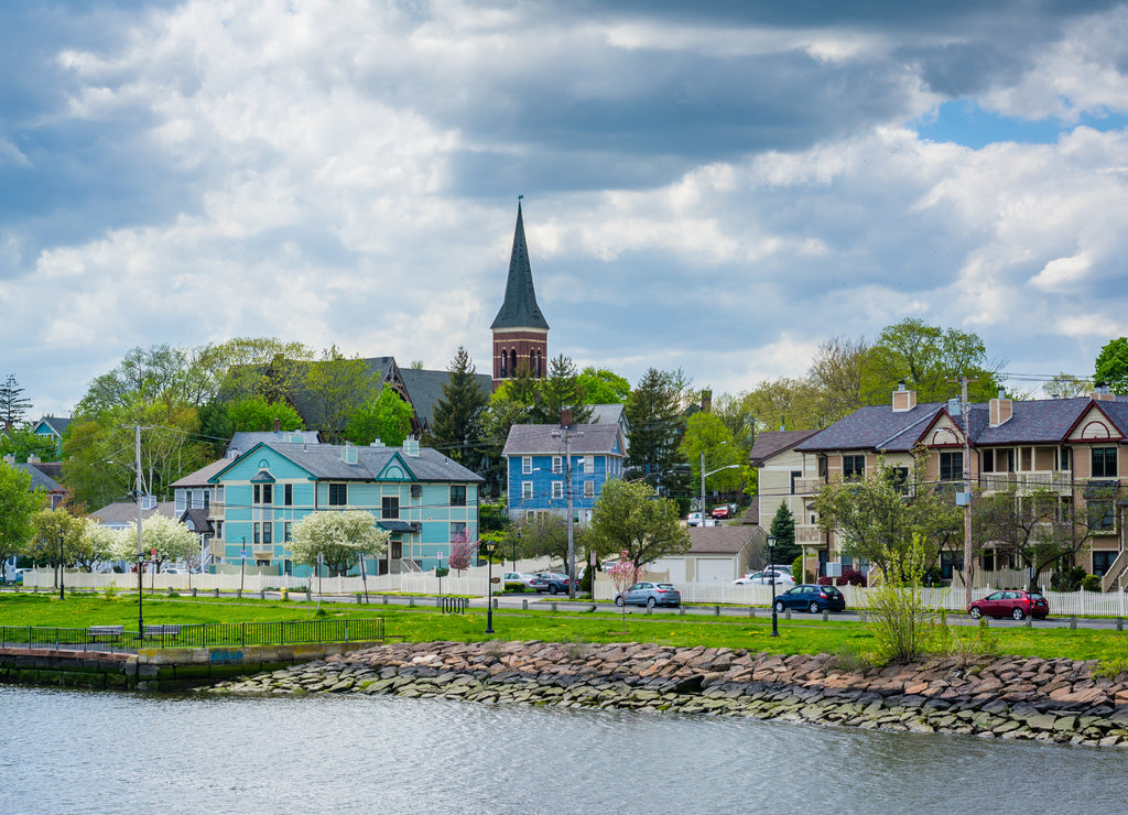 View of Fair Haven Heights, and the Quinnipiac River in New Haven, Connecticut