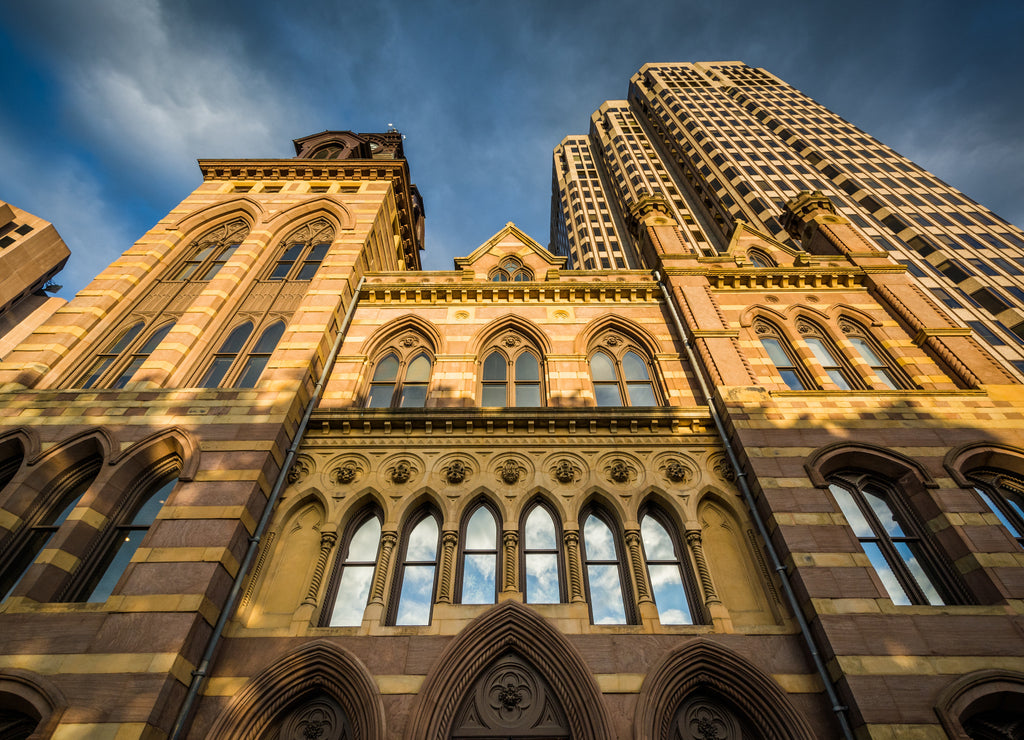 City Hall and the Connecticut Financial Center, in New Haven, Connecticut