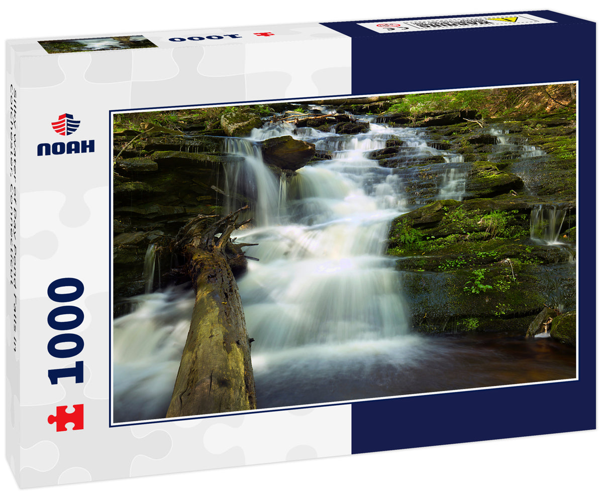 Silky water of Day Pond Falls in Colchester, Connecticut