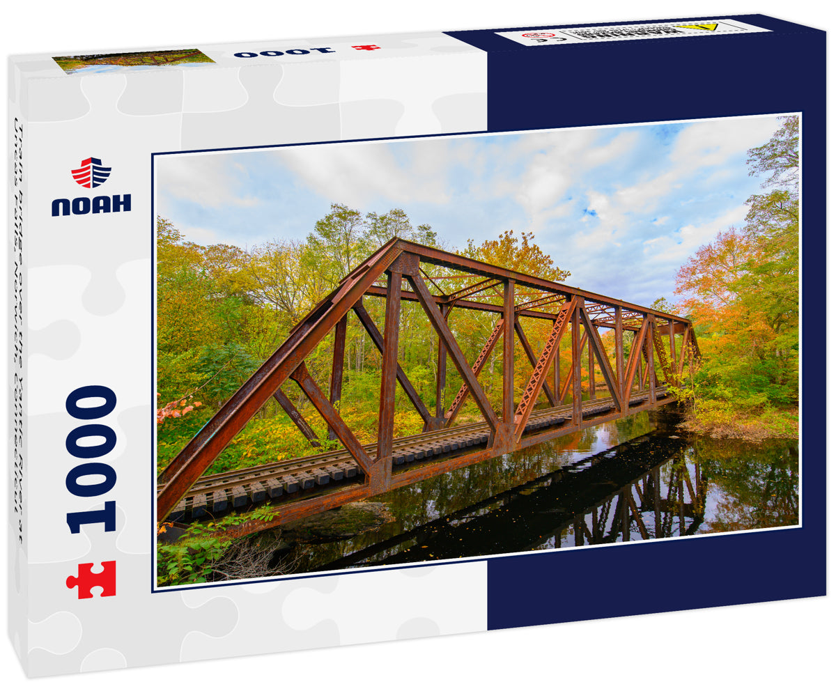 Train bridge over the Yantic River at Uncas Falls, Norwich, Connecticut