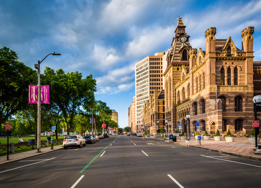 Church Street, in downtown New Haven, Connecticut