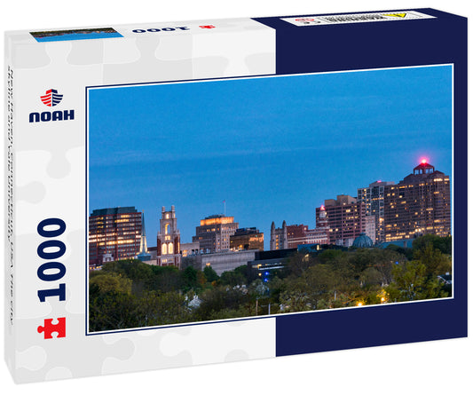 New Haven, Connecticut, USA The city skyline and Yale University