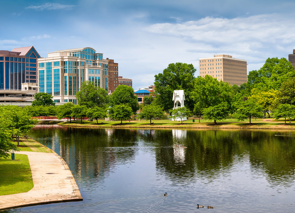 Cityscape scene of downtown Huntsville, Alabama