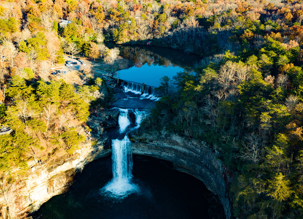 De Soto Falls Alabama in the afternoon at Thanksgiving