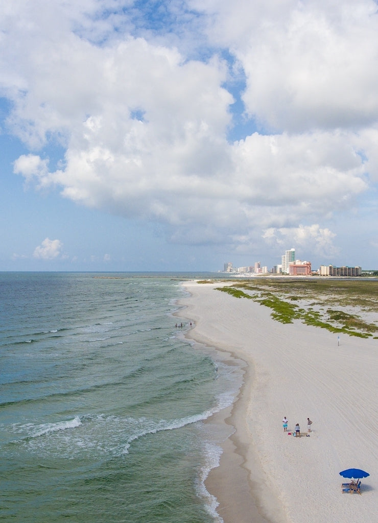 Aerial view of Orange Beach, Alabama & Ono Island