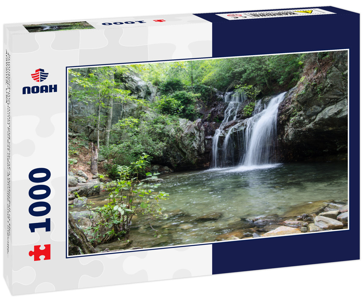 Summertime morning view of a waterfall in the Talladega National Forest near Ashville and Lineville, Alabama, USA