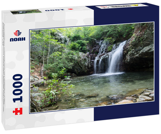 Summertime morning view of a waterfall in the Talladega National Forest near Ashville and Lineville, Alabama, USA