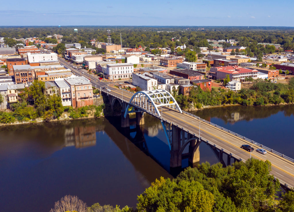 River Bridge into Historic Selma Alabama in Dallas County