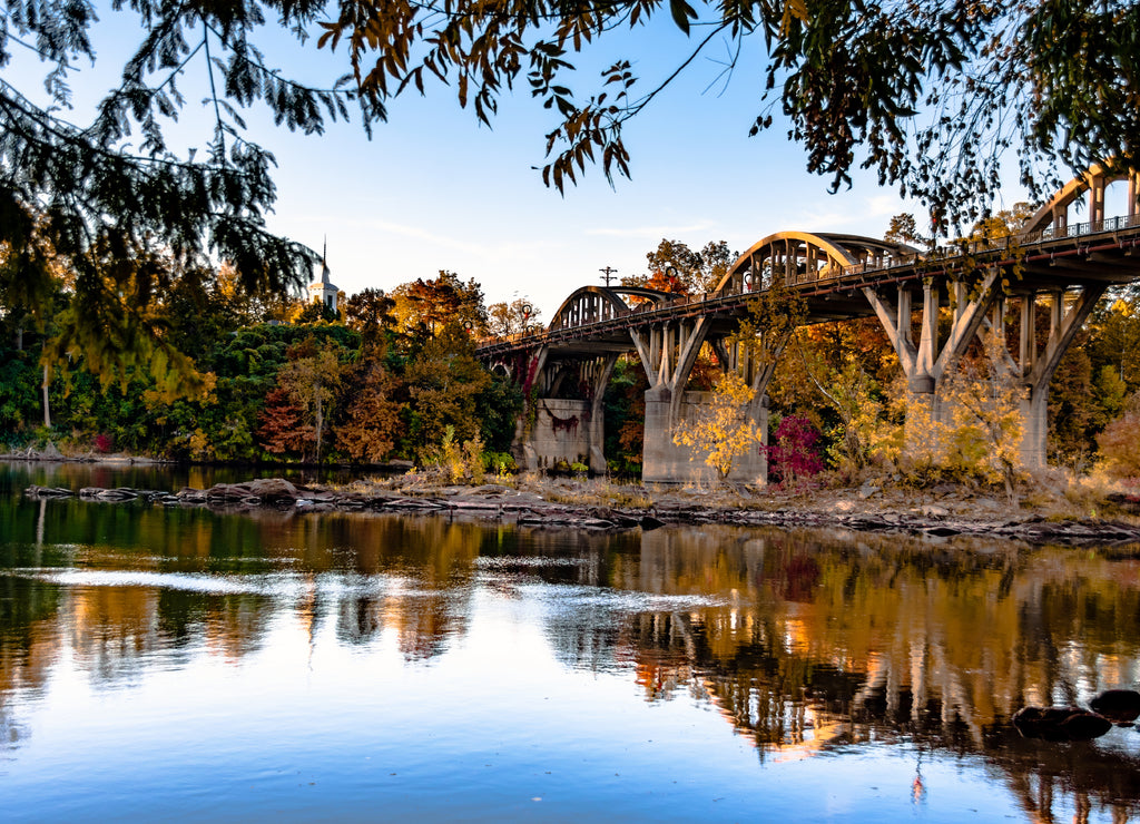 Bibb Graves Bridge at sunset Alabama