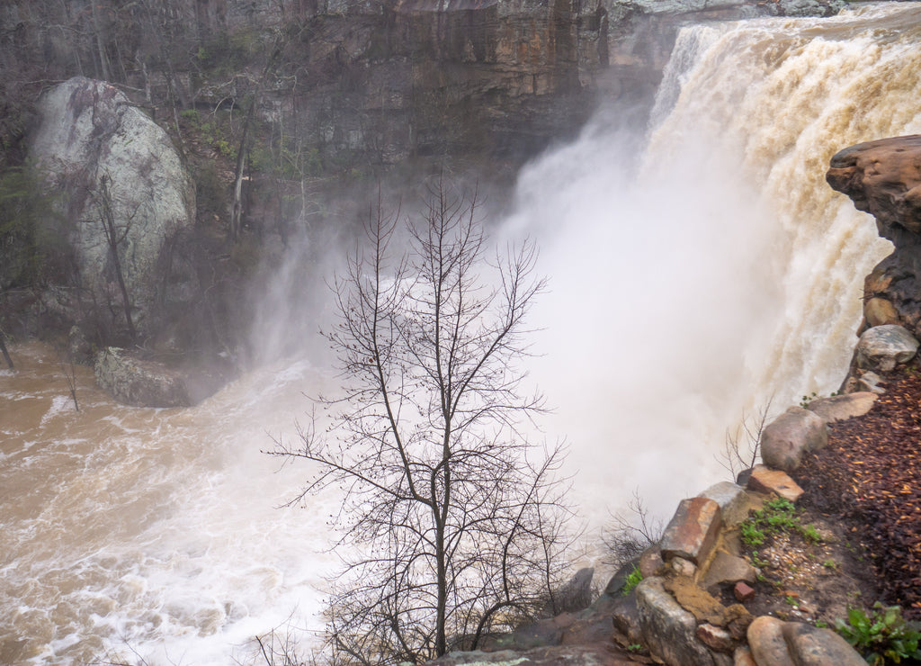 Noccalula Falls Park, Gadsden, Alabama, USA after a heavy winter rain