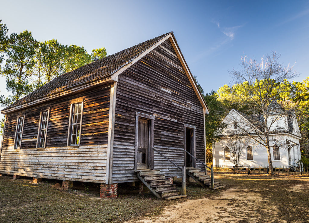 Old houses in a historic landmark park Alabama