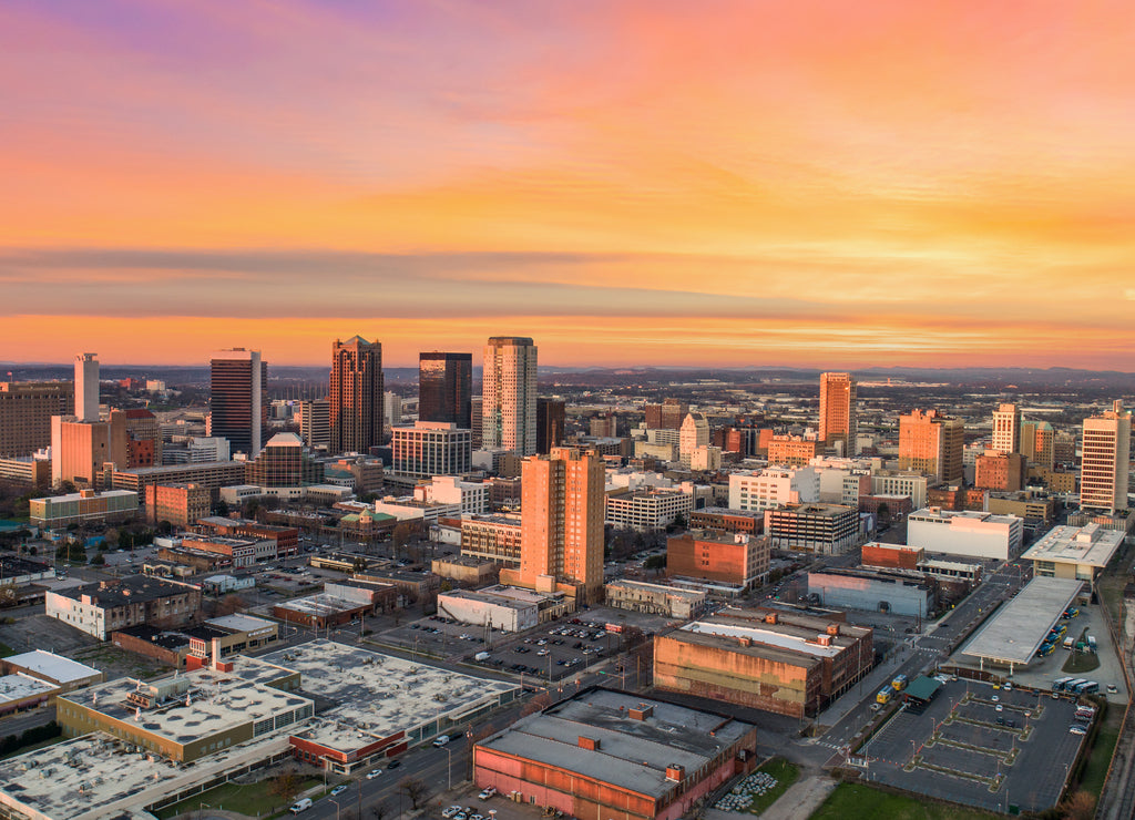 Birmingham, Alabama, USA Drone Skyline Aerial