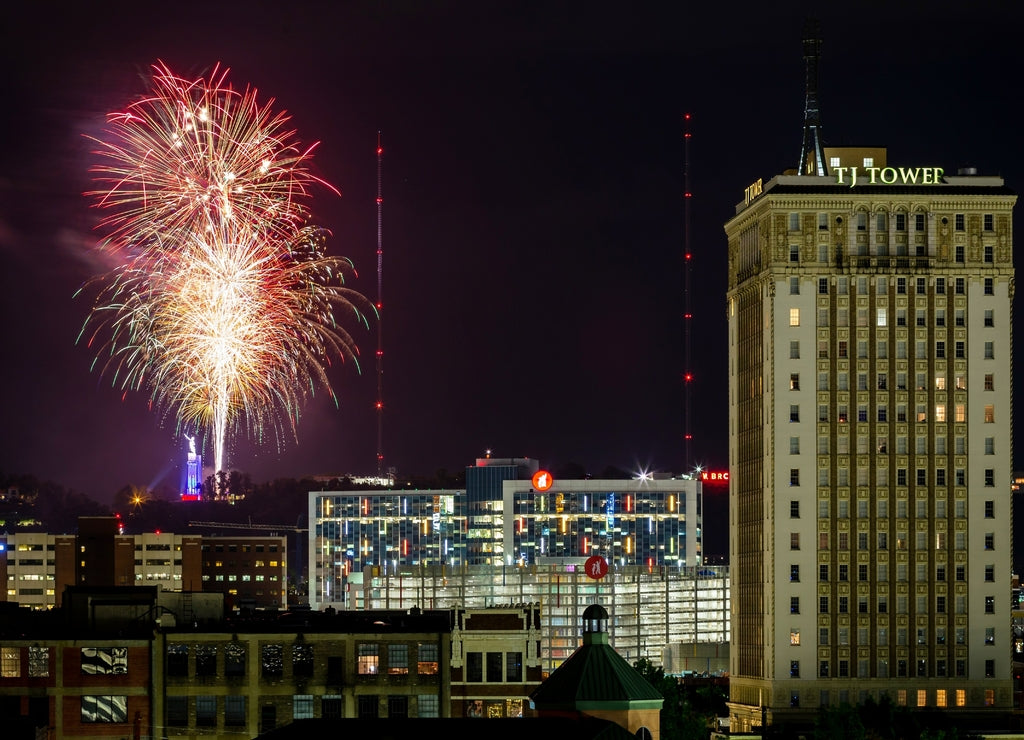 4th of July celebration over Birmingham, Alabama