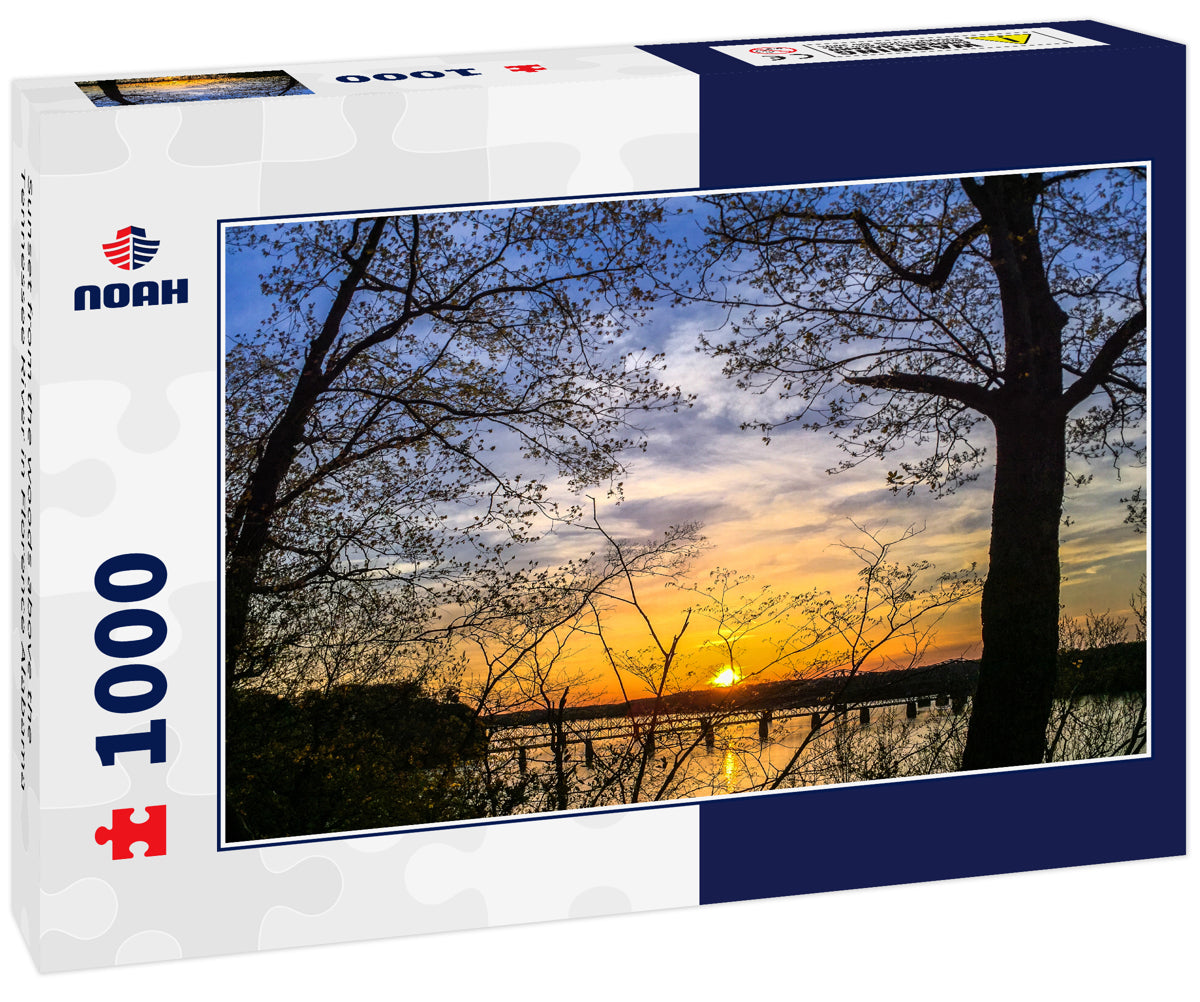 Sunset from the woods above the Tennessee River in Florence Alabama