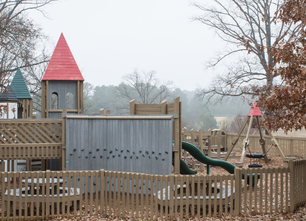 Public playground at Dublin Park in the winter, Madison Alabama