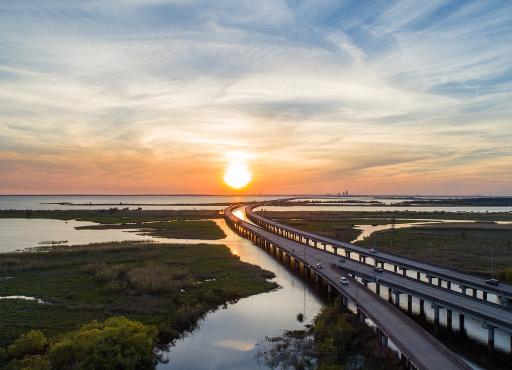 Sunset over Mobile Bay, Alabama